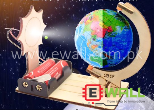 DIY Educational Rotating World Globe Wooden Model Kit _ STEM Science Learning Toy for Kids and Students