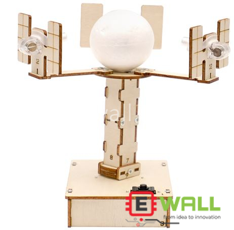 DIY Educational Geosynchronous Satellite Wooden Model Kit _ STEM Science Space Learning Toy for Kids and Students