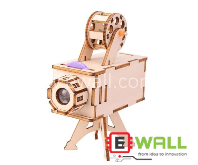 DIY Educational Slide Projector Wooden Model Kit _ STEM Science Optics Learning Toy for Kids and Students