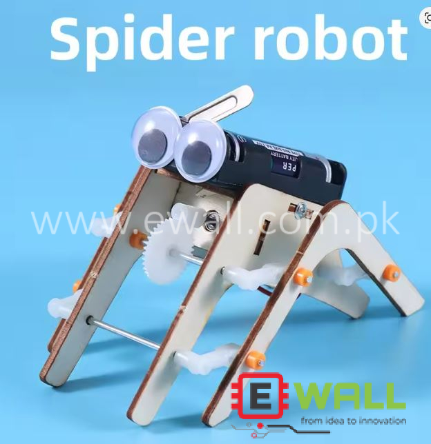 DIY Educational Walking Spider Robot Bionic Wooden Model Kit _ STEM Science Robotics Learning Toy for Kids and Students