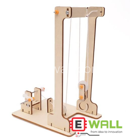DIY Educational Hand Operated Small Crane Wooden Model Kit _ STEM Science Engineering Learning Toy