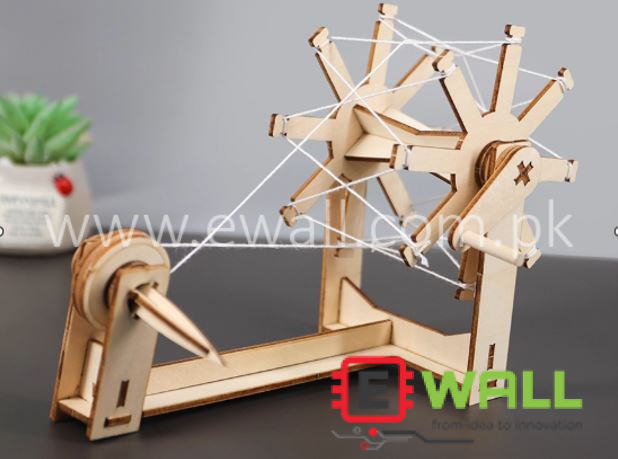 DIY Educational Handmade Thread Making Machine Wooden Model Kit _ STEM Science Learning Toy for Students