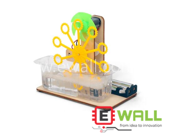 DIY Educational Automatic Bubble Blower Wooden Model Kit _ STEM Science Technology Learning Toy for Kids and Students