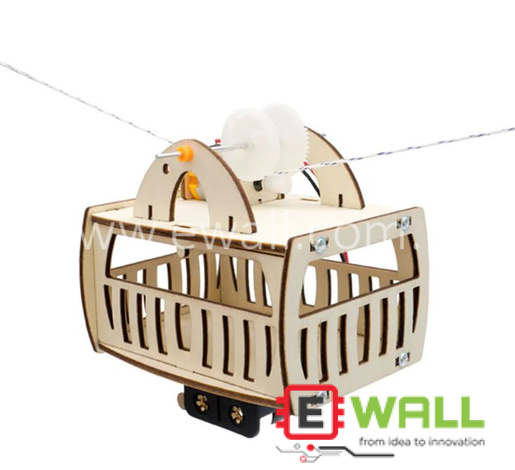 DIY Educational Sightseeing Cable Car Wooden Model Kit _ STEM Science Engineering Learning Toy for Kids and Students