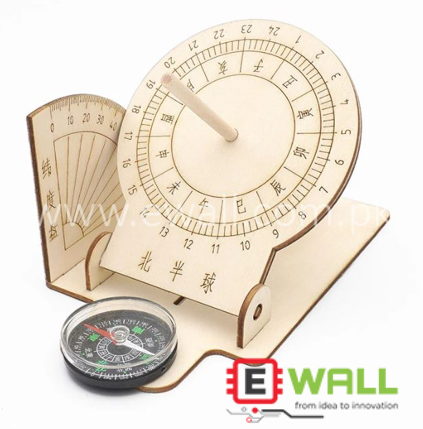 DIY Educational Equatorial Sundial Wooden Model Kit _ STEM Science Astronomy Learning Toy for Kids and Students