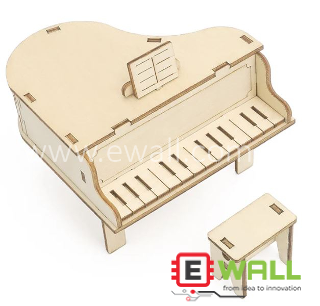 DIY Educational Piano Music Box Wooden Model Kit _ STEM Science Learning Toy for Kids