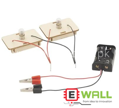 DIY Educational Series and Parallel Circuits Wooden Model Kit _ STEM Science Electronics Learning Toy for Kids and Students