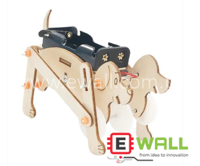 DIY Educational Robot Dog Wooden Model Kit _ STEM Science Robotics Engineering Learning Toy for Kids and Students