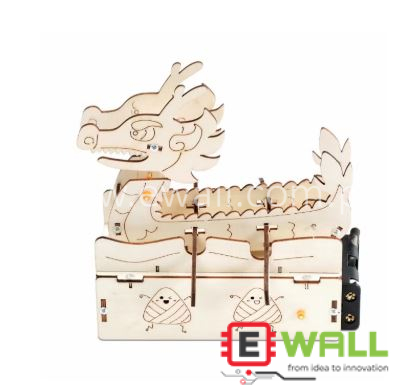 DIY Educational Electric Dragon Boat Wooden Model Kit _ STEM Science Engineering Water Propulsion Learning Toy for Kids and Students