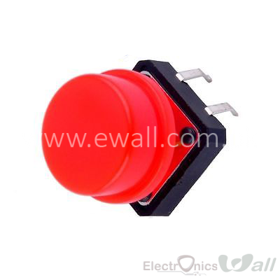 B3F Keys 12x12x7.3 Push Button with Rounded Cap RED