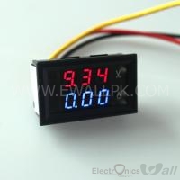 YB27VA DC 3.5-30V 10A Red display Volt Amp Meter 2in1, 3 wires